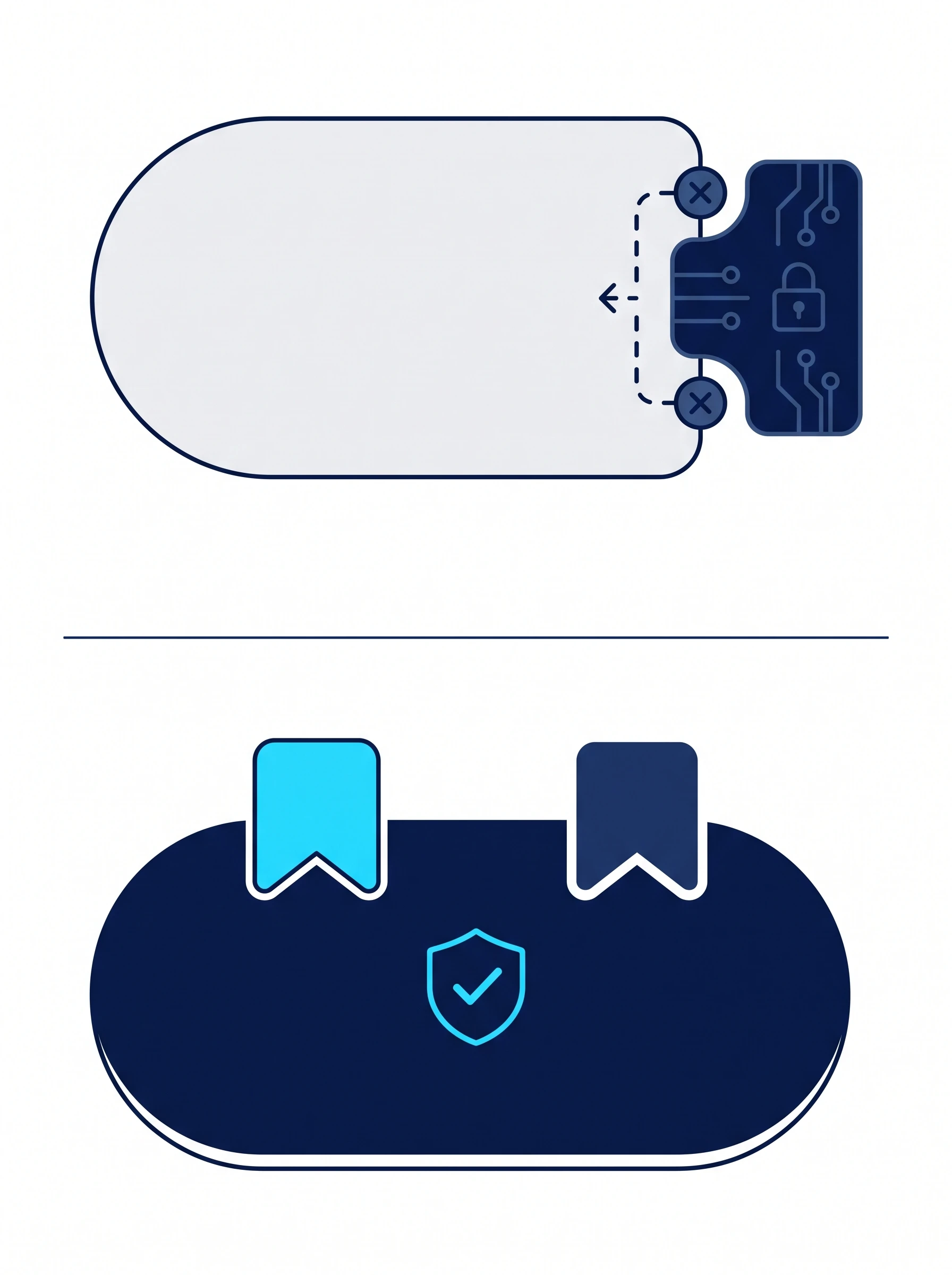 Illustration of a compliance module bolted onto a generic platform with mismatched screws, versus AU and NZ compliance built natively into one unified platform