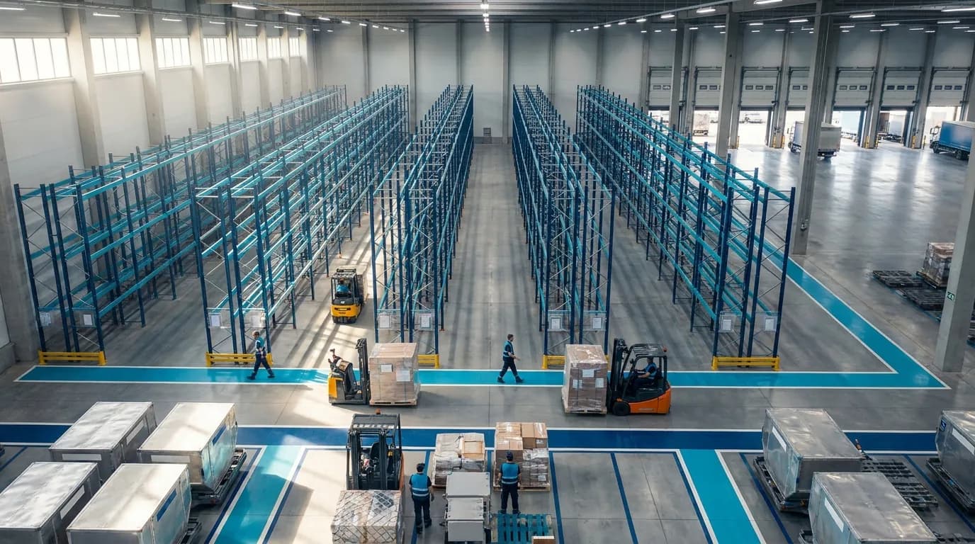 Air waybill meaning, air waybill number: cargo warehouse aerial view